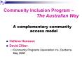 Community Inclusion Program The Australian Way