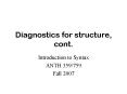 Diagnostics for structure, cont.