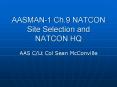AASMAN1 Ch.9 NATCON Site Selection and NATCON HQ