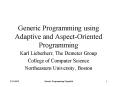 Generic Programming using Adaptive and AspectOriented Programming