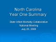 North Carolina Year One Summary
