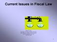 Current Issues in Fiscal Law