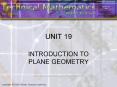 INTRODUCTION TO PLANE GEOMETRY