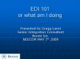 EDI 101 or what am I doing