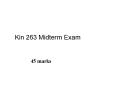 Kin 263 Midterm Exam