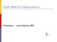Study Skills for Undergraduates