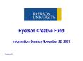 Ryerson Creative Fund