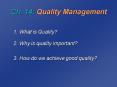 Ch. 14: Quality Management