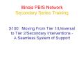 Illinois PBIS Network Secondary Series Training S100: Moving From Tier 1Universal to Tier 2Secondary