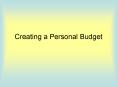 Creating a Personal Budget