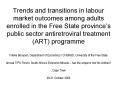 Trends and transitions in labour market outcomes among adults enrolled in the Free State provinces p