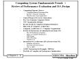 Computing System FundamentalsTrends Review of Performance Evaluation and ISA Design