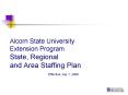 Alcorn State University Extension Program State, Regional and Area Staffing Plan