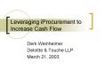 Leveraging iProcurement to Increase Cash Flow