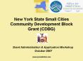 New York State Small Cities Community Development Block Grant CDBG