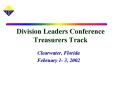 Division Leaders Conference Treasurers Track