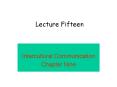 Lecture Fifteen