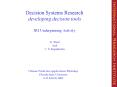 Decision Systems Research developing decision tools IRI Underpinning Activity