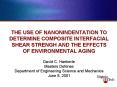 THE USE OF NANONINDENTATION TO DETERMINE COMPOSITE INTERFACIAL SHEAR STRENGH AND THE EFFECTS OF ENVI