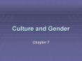 Culture and Gender