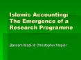 Islamic Accounting: The Emergence of a Research Programme