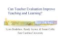 Can Teacher Evaluation Improve Teaching and Learning