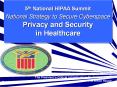 5th National HIPAA Summit National Strategy to Secure Cyberspace Privacy and Security in Healthcare