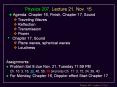 Physics 207, Lecture 21, Nov. 15