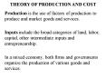 THEORY OF PRODUCTION AND COST