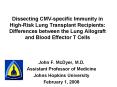 Dissecting CMV-specific Immunity in High-Risk Lung Transplant Recipients: Differences between the Lung Allograft and Blood Effector T Cells