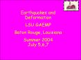 Earthquakes and Deformation