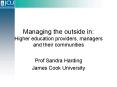 Managing the outside in: Higher education providers, managers and their communities