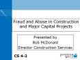 Fraud and Abuse in Construction and Major Capital Projects