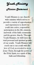 Youth Ministry is our churchwide ministry which strives to provide a variety of opportunities and ex