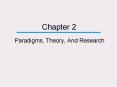Paradigms, Theory, And Research