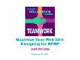 Maximize Your Web Site: Designing for HPMP