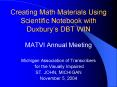 Creating Math Materials Using Scientific Notebook with Duxburys DBT WIN