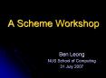 A Scheme Workshop