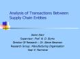 Analysis of Transactions Between Supply Chain Entities