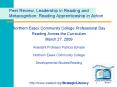 Peer Review, Leadership in Reading and Metacognition: Reading Apprenticeship in Action