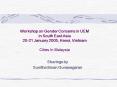 Workshop on Gender Concerns in UEM in South East Asia 2021 January 2005, Hanoi, Vietnam Cities In Ma