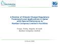 A Review of Climate Change Regulatory Framework and Applications in Qatar with Special References to