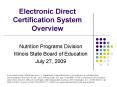 Electronic Direct Certification System Overview