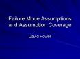 Failure Mode Assumptions and Assumption Coverage