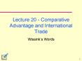 Lecture 20 Comparative Advantage and International Trade