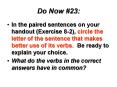 Do Now