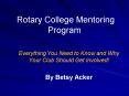 Rotary College Mentoring Program
