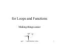 for Loops and Functions