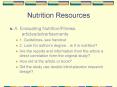 Nutrition Resources