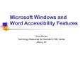 Microsoft Windows and Word Accessibility Features